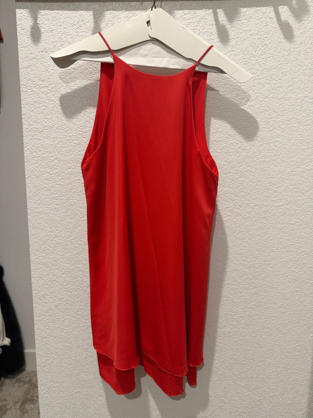 Tyche Crimson Slip Dress with Spaghetti Straps